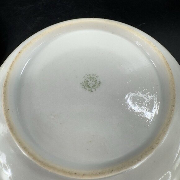 Antique Nippon Hand Painted Dresser Jar Container Hair Holder Textured Canister - Picture 14 of 16